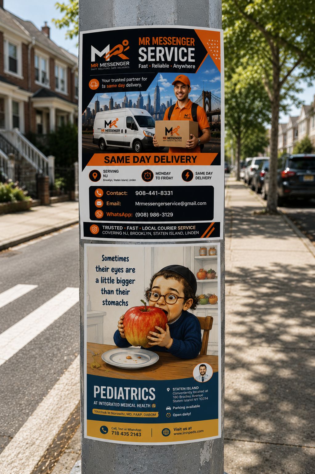 Street poster hanging in Staten Island